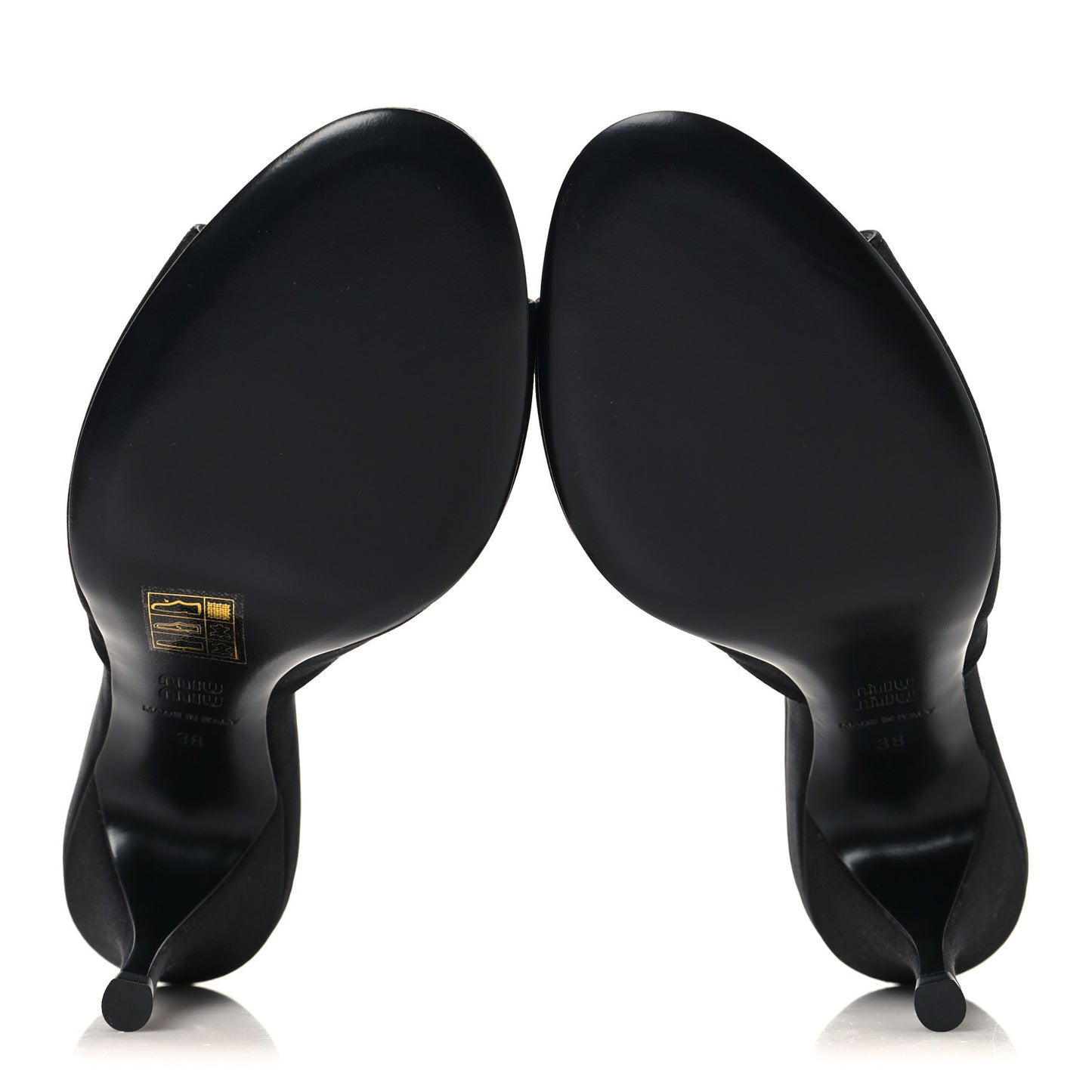 Satin Logo Sandals 38 Black