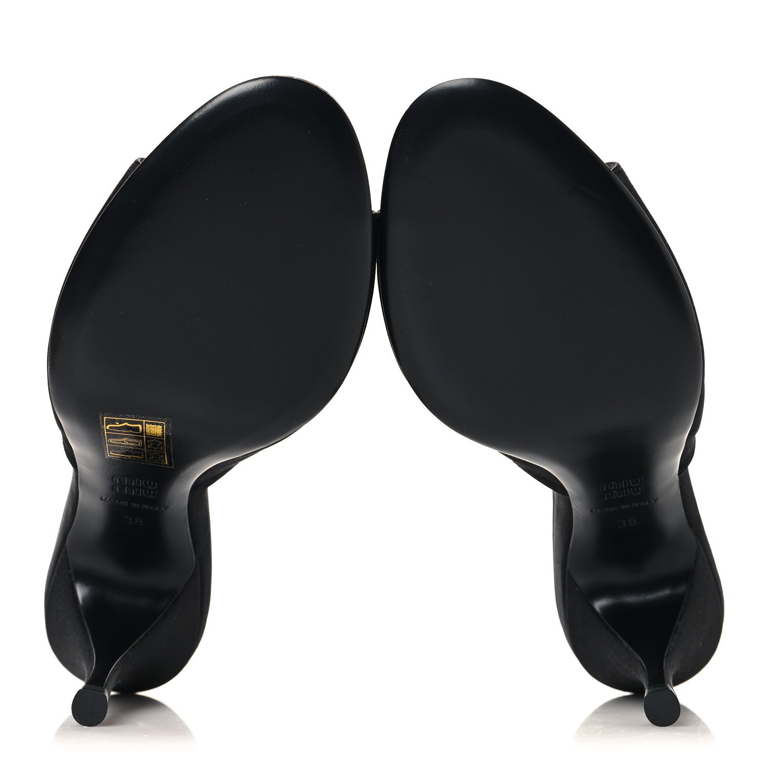 Miu Miu Satin Logo Sandals 38 Black 6 of 8