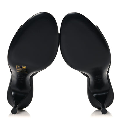 Miu Miu Satin Logo Sandals 38 Black 6 of 8