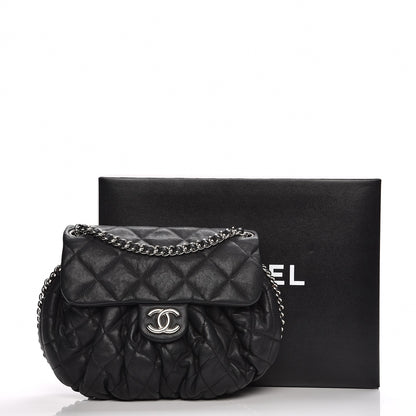 Chanel Washed Lambskin Quilted Medium Chain Around Messenger Black 8 of 8