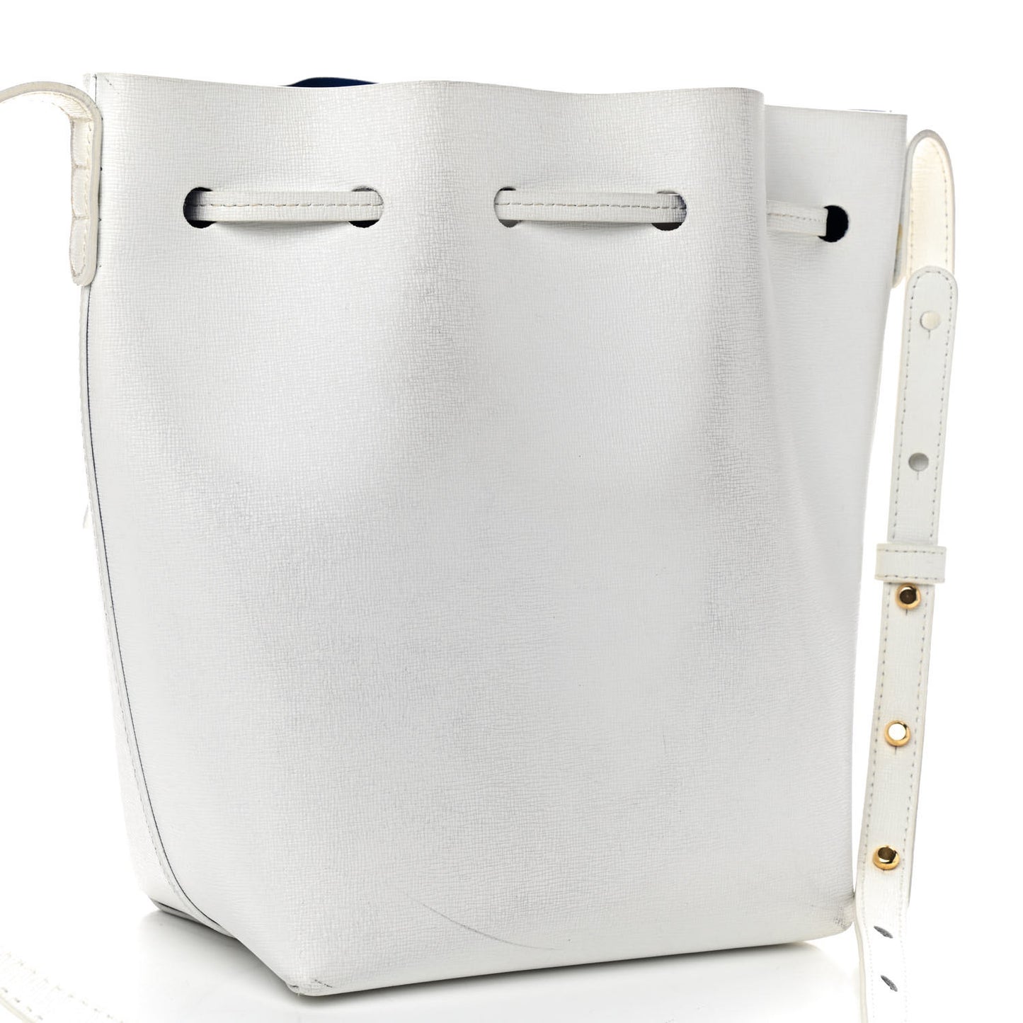 Saffiano Mini Bucket Bag White Royal