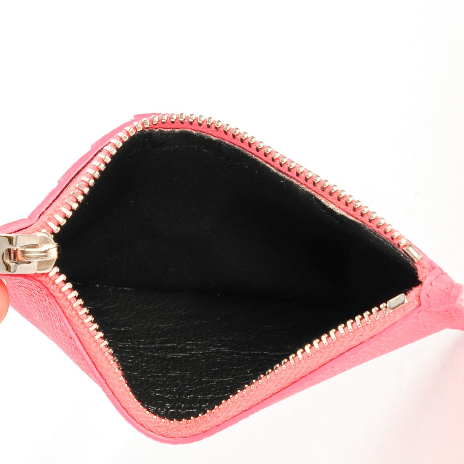 Saint Laurent Grained Calfskin 5 Fragments Zip Pouch Card Holder Rose Clair 5 of 7