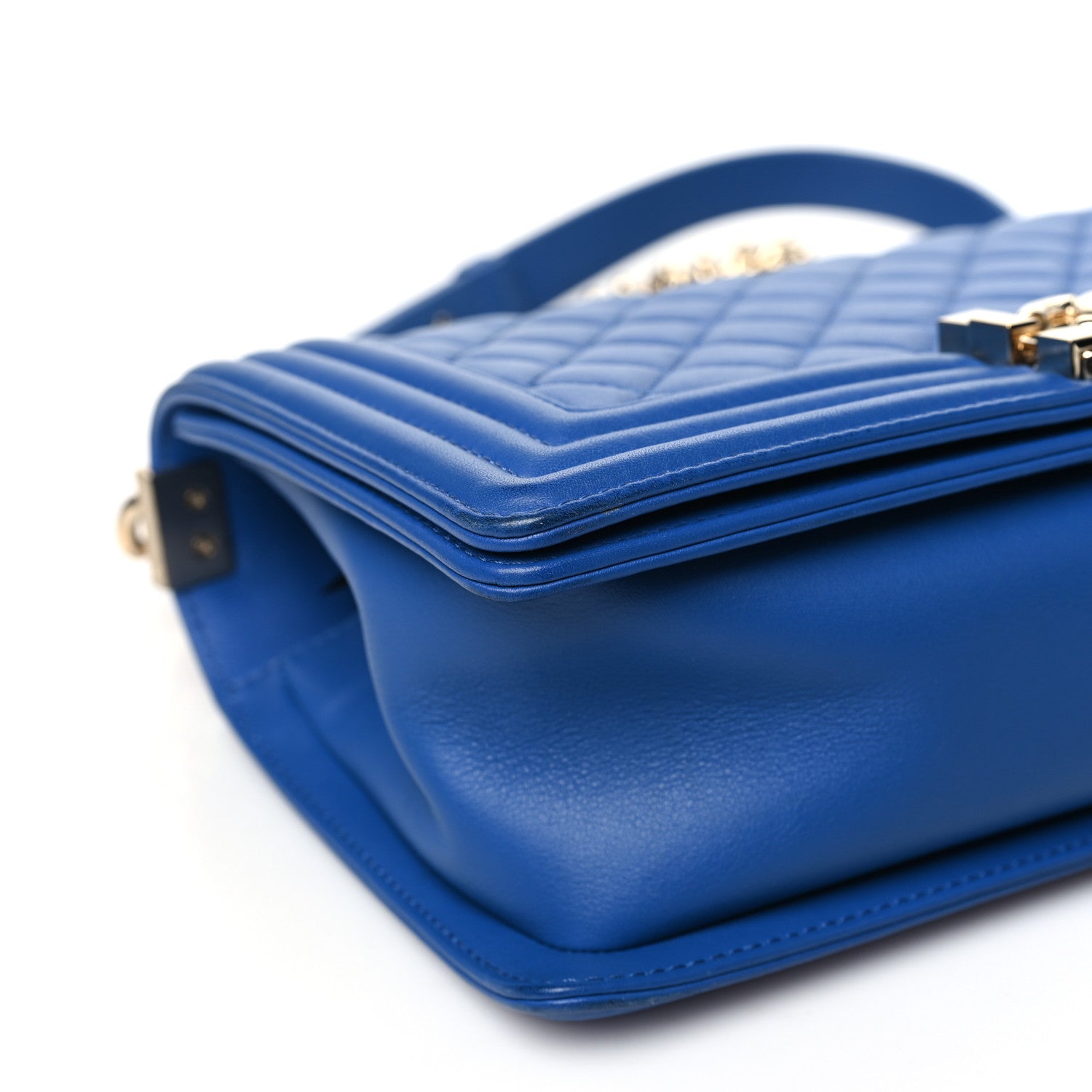 Chanel Calfskin Quilted Medium Boy Flap Blue 9 of 10