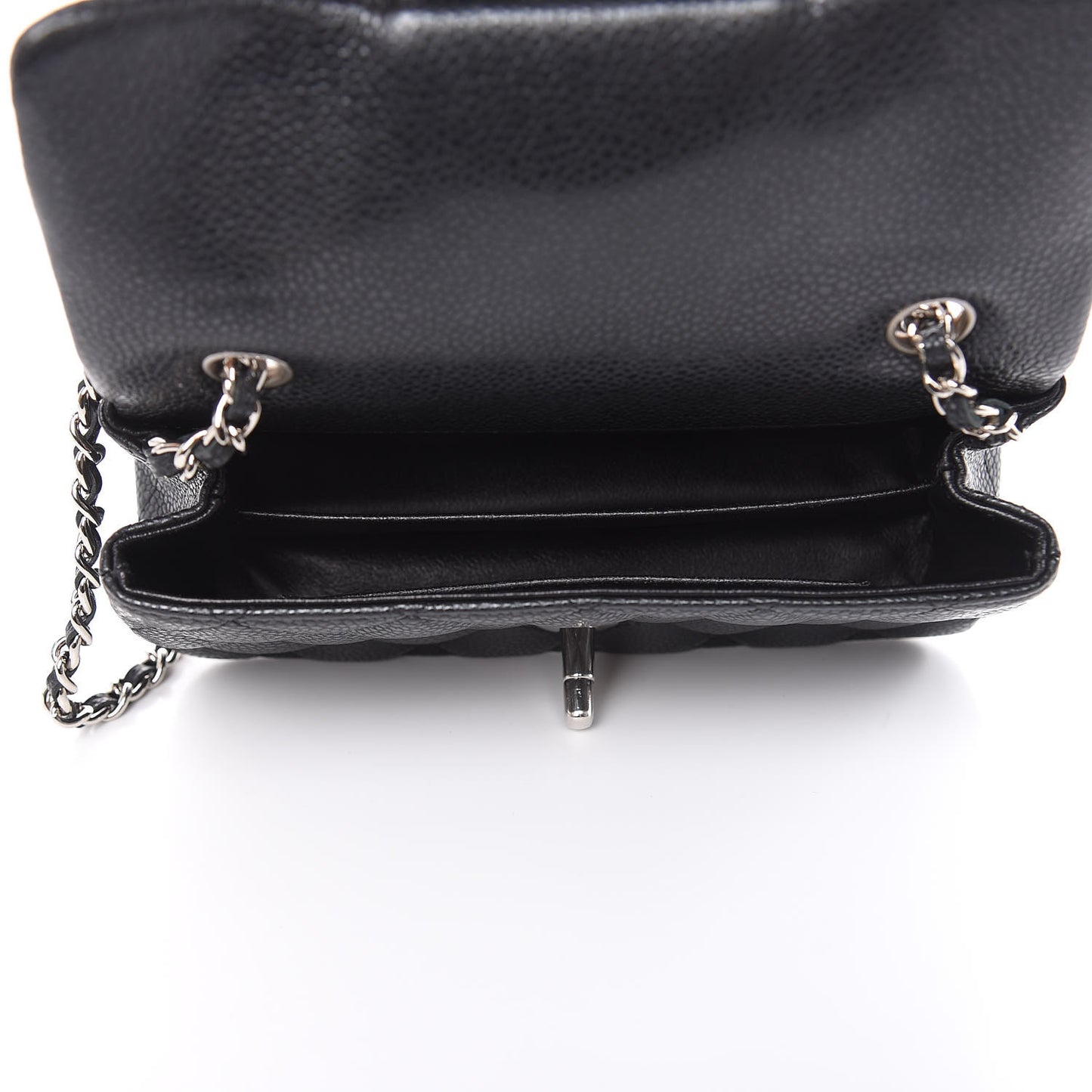 Metallic Caviar Quilted Extra Mini Flap Black
