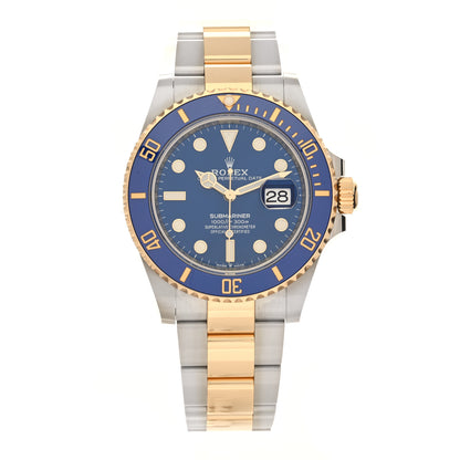Rolex Stainless Steel 18K Yellow Gold 41mm Submariner Date Watch Royal Blue 126613LB 1 of 5
