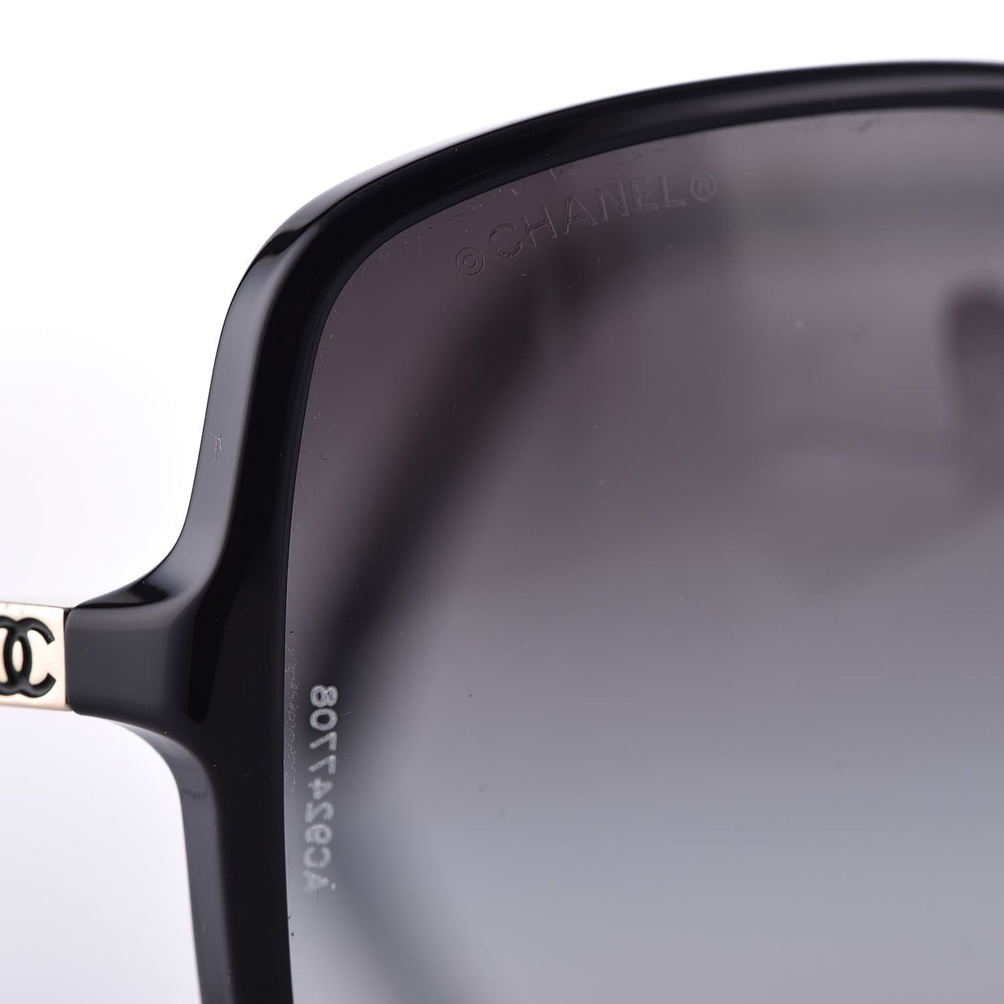 Lambskin Square Chain Sunglasses 5210-Q Black