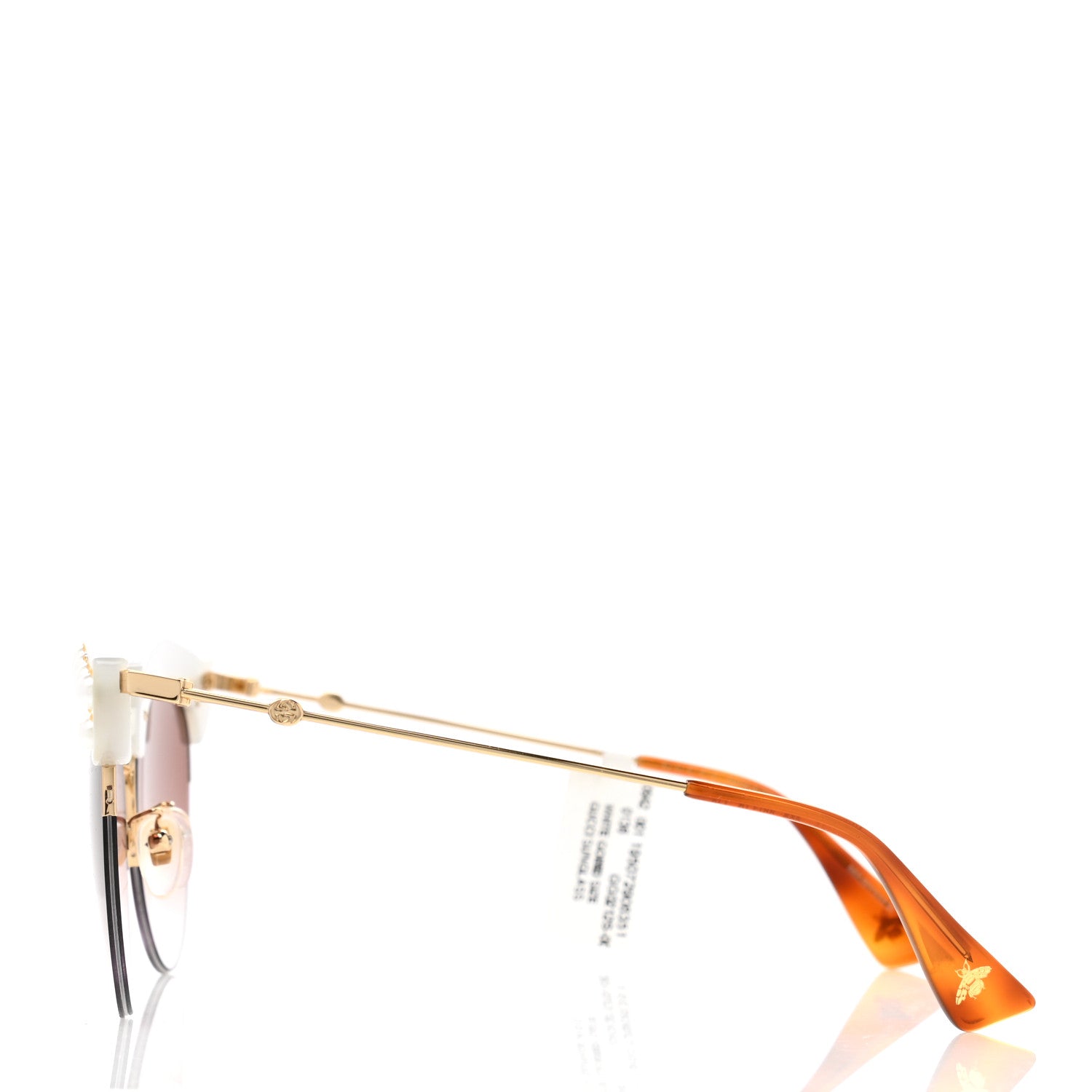 Gucci Pearl Cat Eye Sunglasses GG0212S White 3 of 6