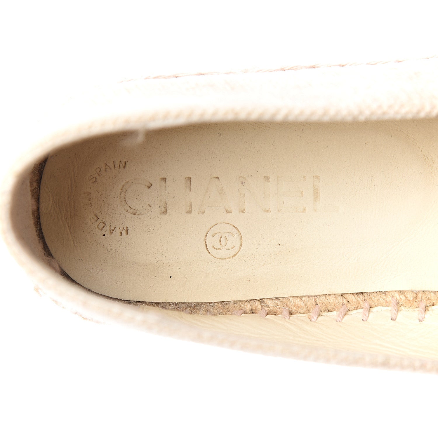Chanel Toile Sequin CC Espadrilles 40 Beige Black 9 of 11