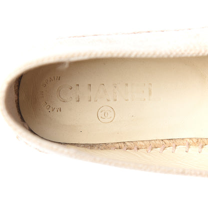 Chanel Toile Sequin CC Espadrilles 40 Beige Black 9 of 11