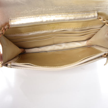 Chanel Nylon Travel Wallet On Chain WOC Metallic Gold 5 of 11