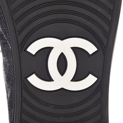 Chanel Toile Suede Calfskin CC High Top Sneakers 40 Dark Grey 8 of 11