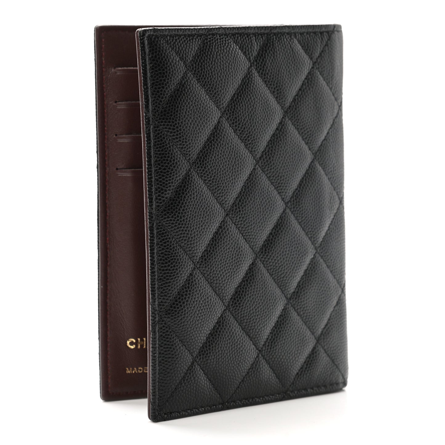 Caviar Quilted Passport Holder Black