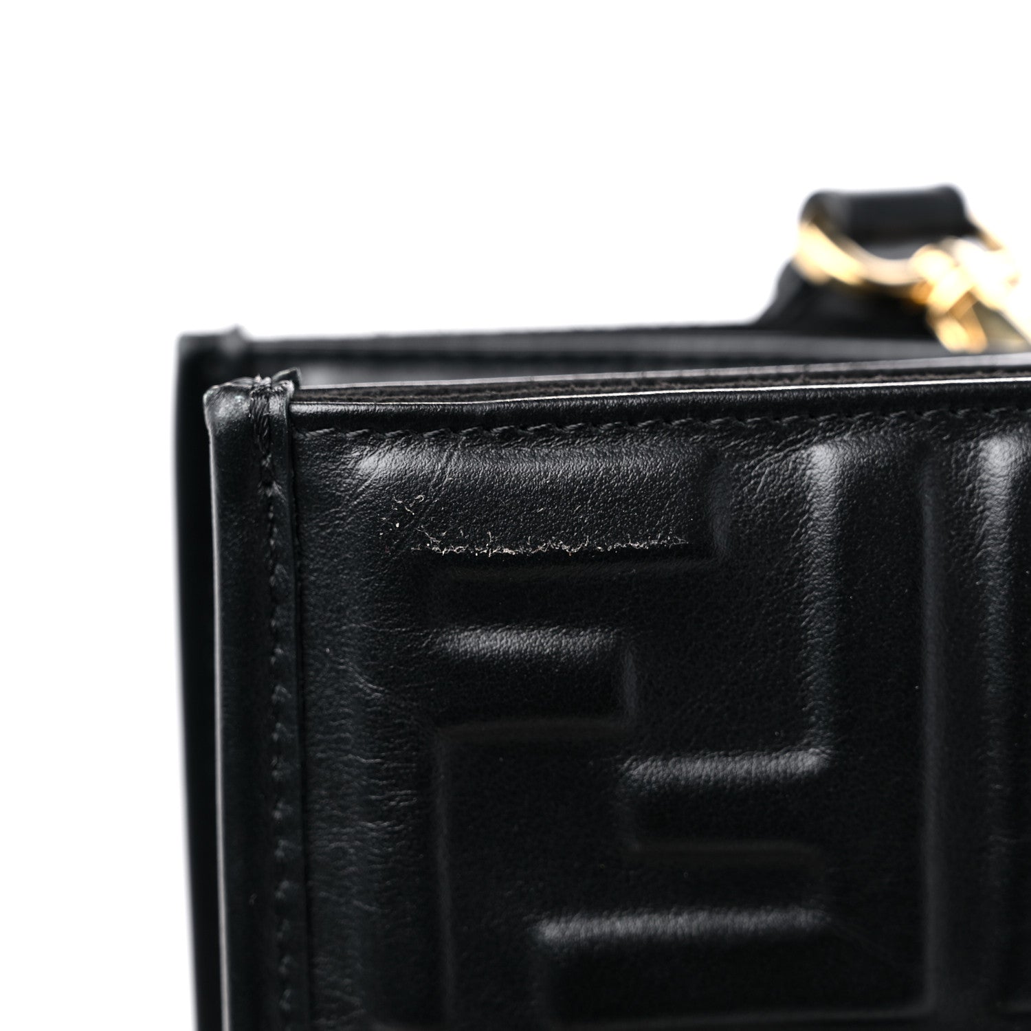 Fendi Vitello Plexiglass FF Embossed Medium Fendi Sunshine Shopper Tote Black 13 of 13