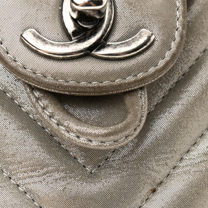 Chanel Iridescent Calfskin Chevron Quilted Large Urban Spirit Backpack Silver 18 of 24