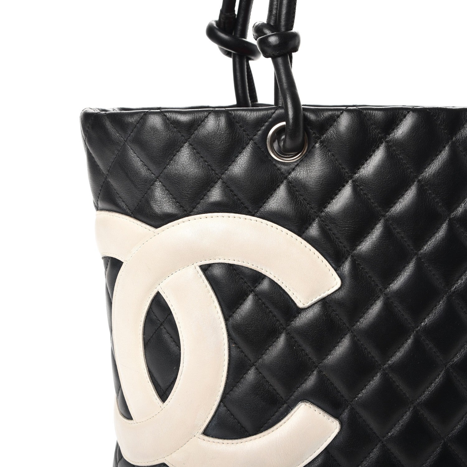 Chanel Calfskin Quilted Large Cambon Tote Black White 13 of 13