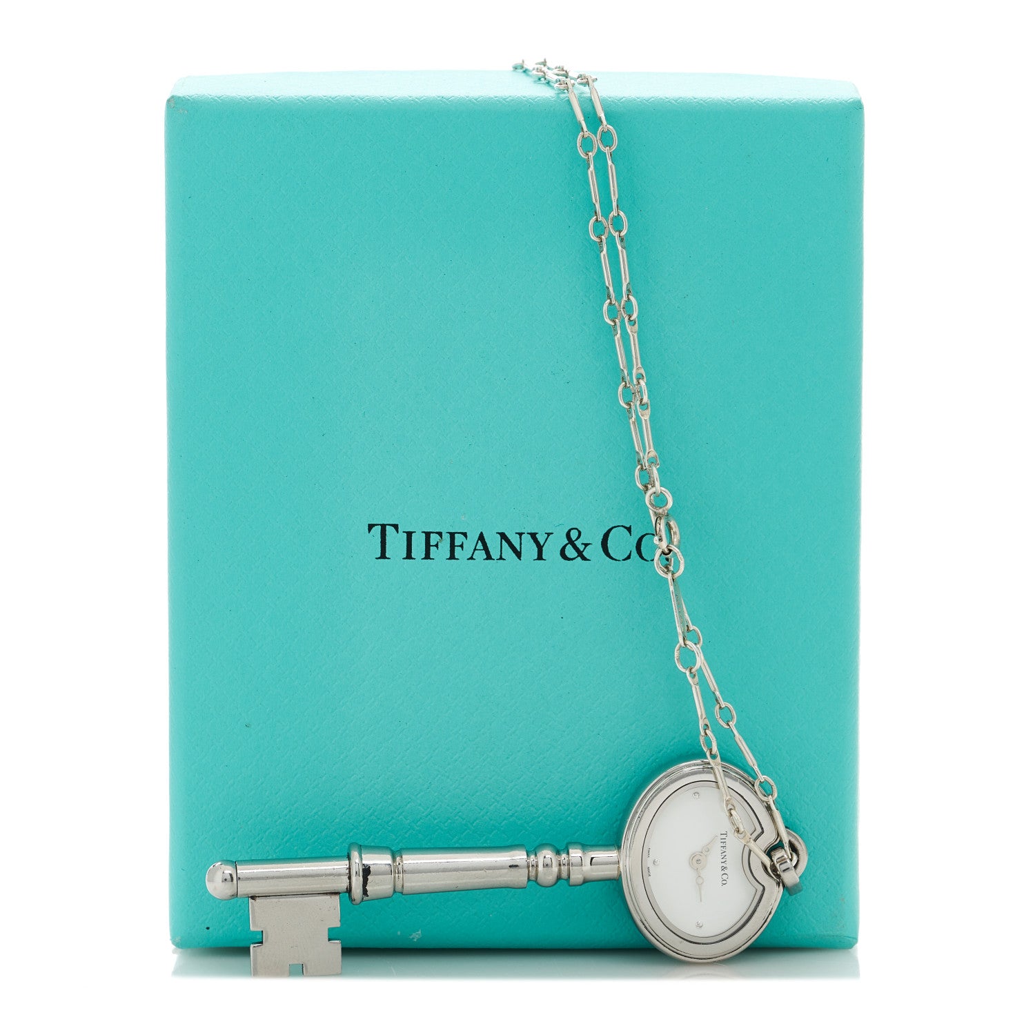 Tiffany Stainless Steel Key Pendant Necklace Watch 7 of 7