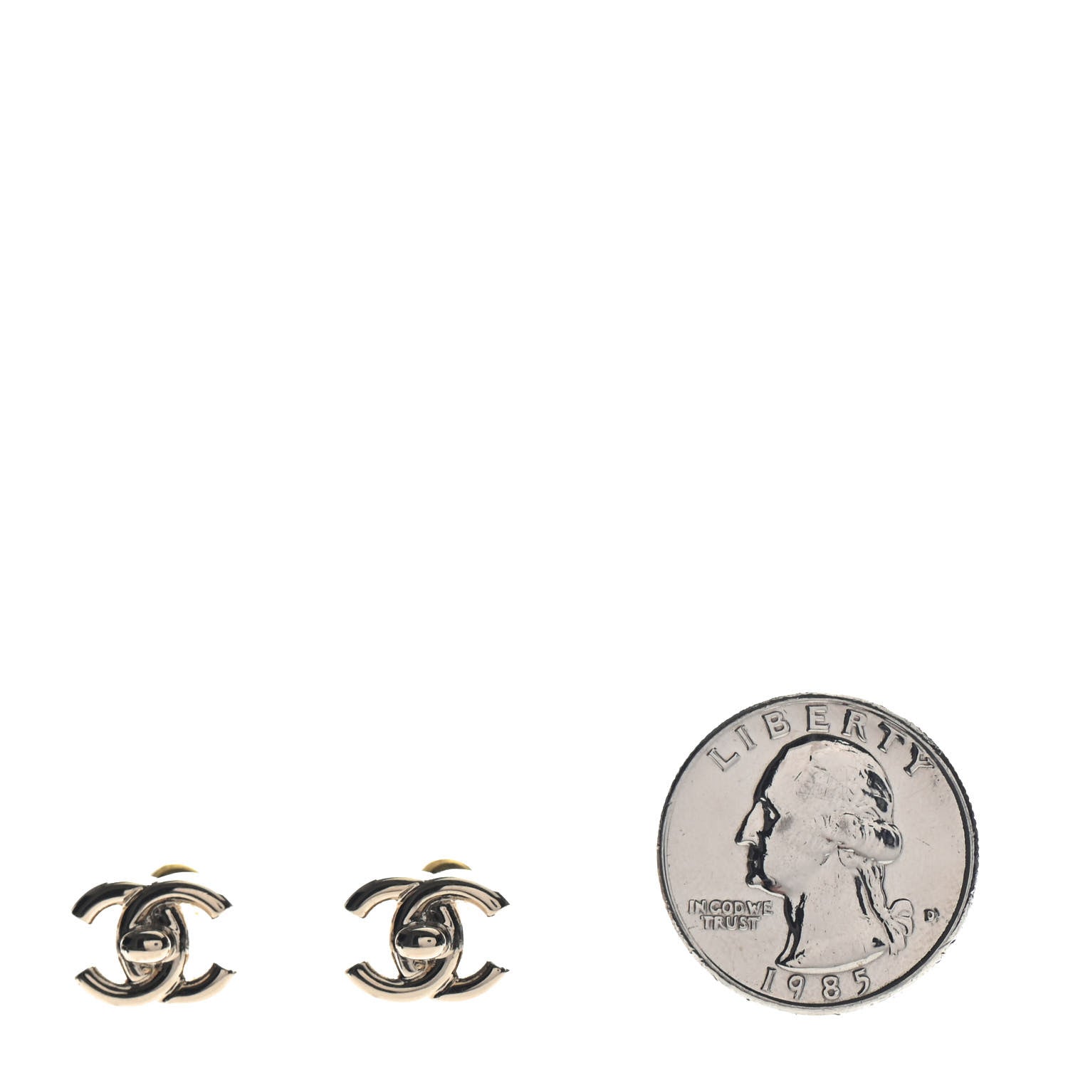 Chanel Metal CC Turnlock Earrings Gold 2 of 5
