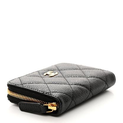 Chanel Caviar Quilted Zip Coin Purse Black 4 of 8