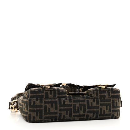 Fendi Fabric Jacquard FF 1974 Multipocket Baguette Tobacco Moro 4 of 9