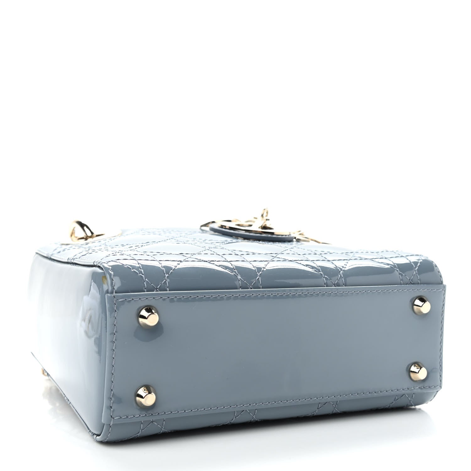 Christian Dior Patent Cannage Mini Lady Dior Light Blue 4 of 10