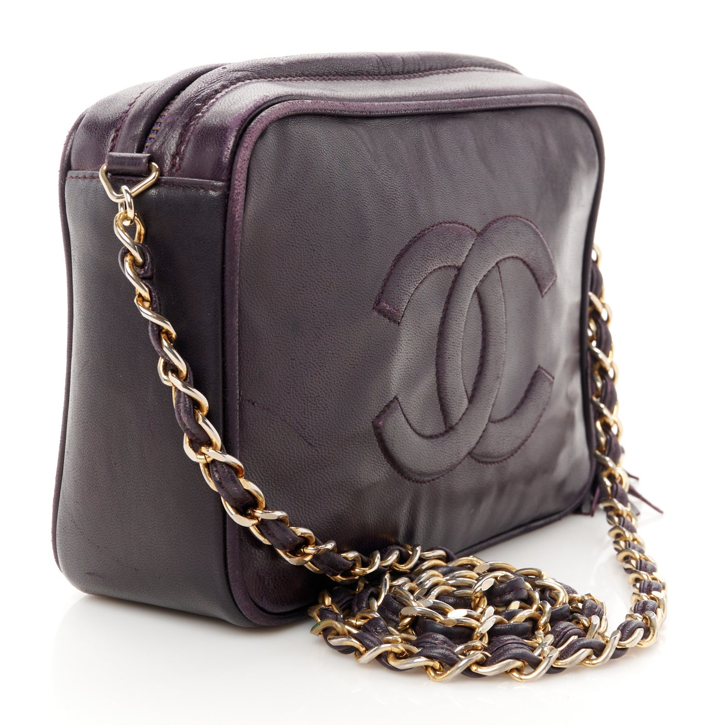 Lambskin CC Tassel Camera Case Purple