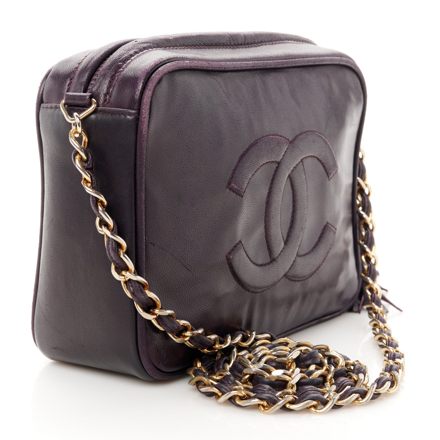 Chanel Lambskin CC Tassel Camera Case Purple 3 of 10