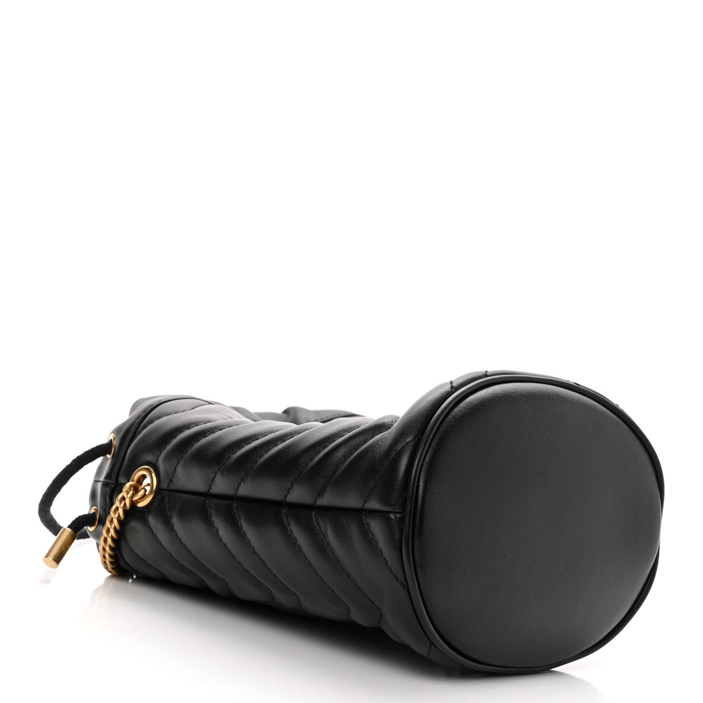 Calfskin Matelasse Mini GG Marmont 2.0 Bucket Bag Black