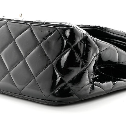 Chanel Patent Quilted Jumbo Double Flap Black 10 of 17
