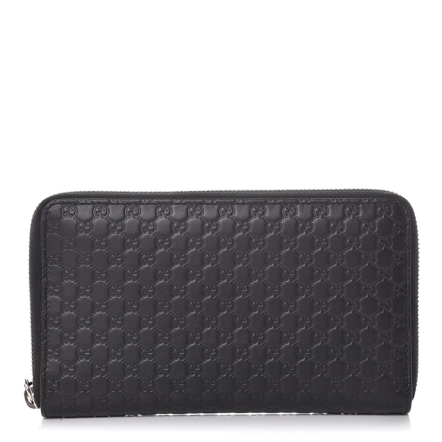 Microguccissima Large Zip Around Organizer Wallet Black