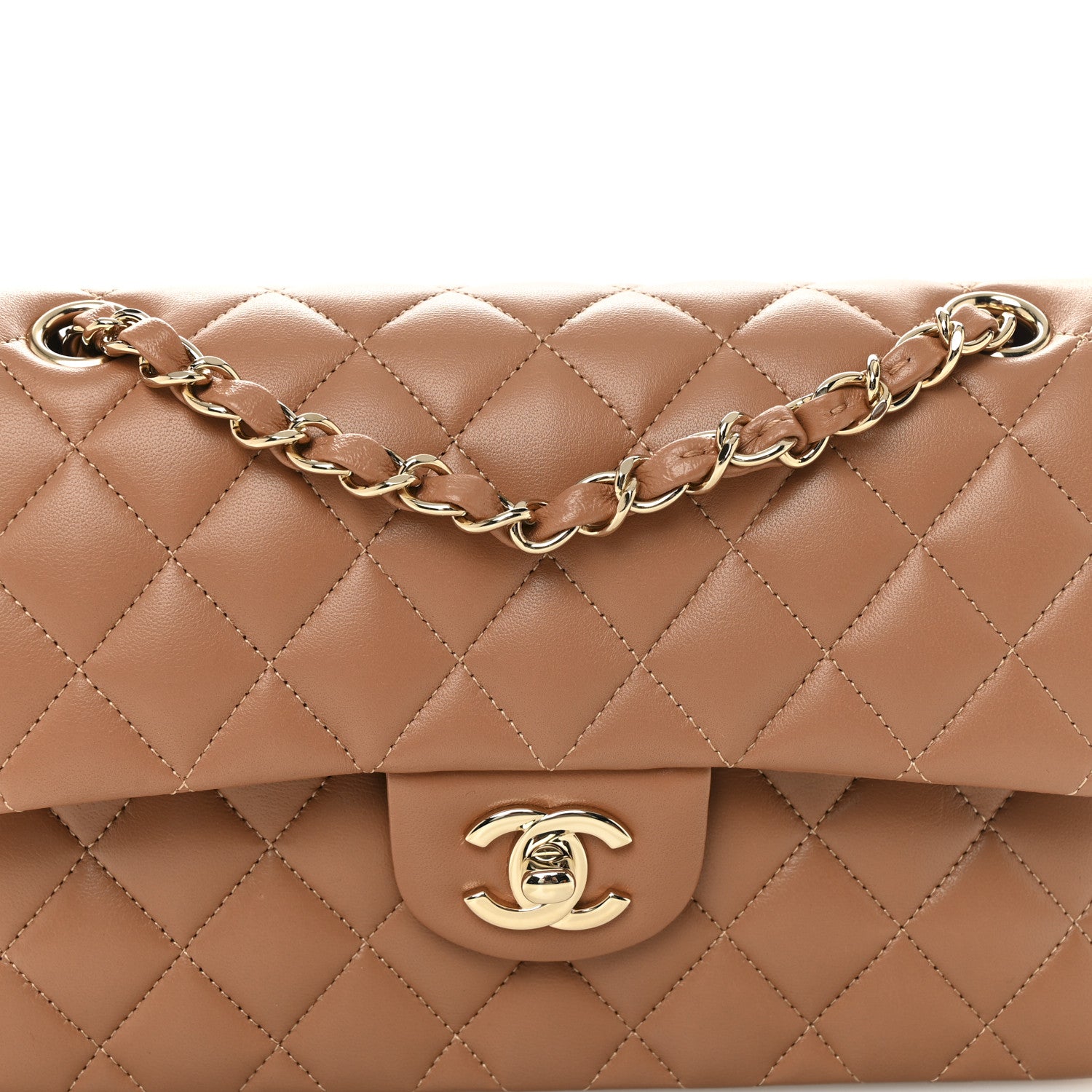 Chanel Lambskin Quilted Small Double Flap Brown 8 of 11