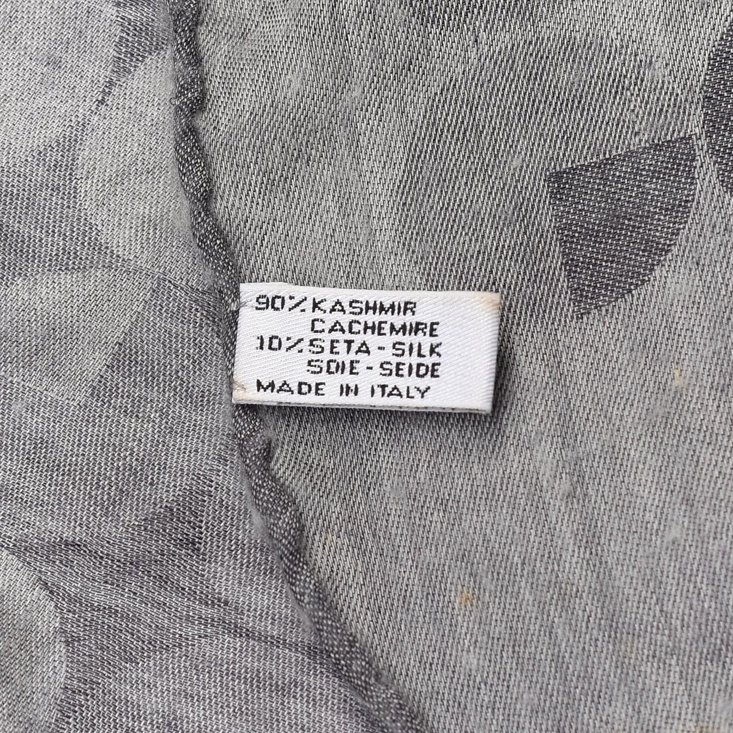 Chanel Cashmere Silk CC Scarf Grey 4 of 4