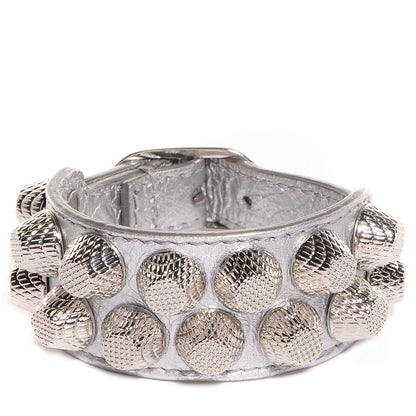 Balenciaga Agneau Giant Silver Hardware Two Row Stud Bracelet Gris Aluminum 1 of 5