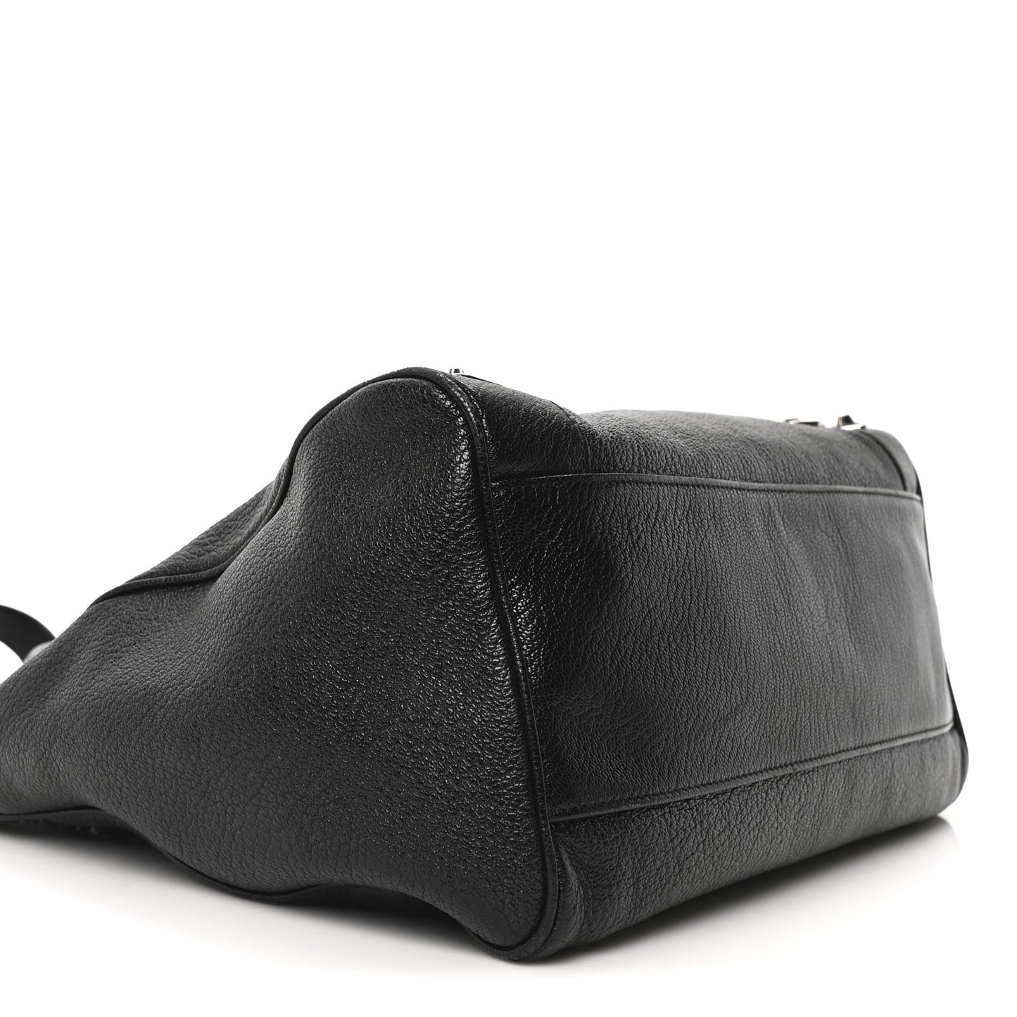 Chevre Silver Metallic Edge Hardware Velo Black