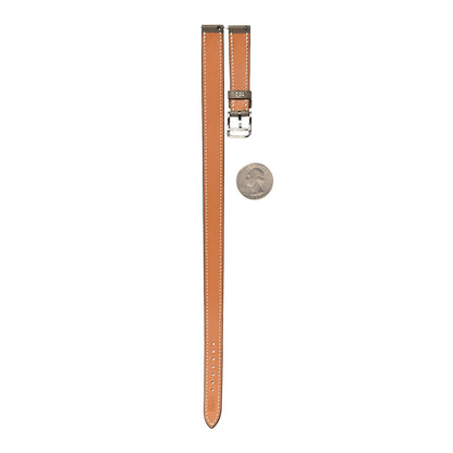 Hermes Swift Heure H Hour Mini 17mm Watch Double Tour Strap Etoupe 2 of 8