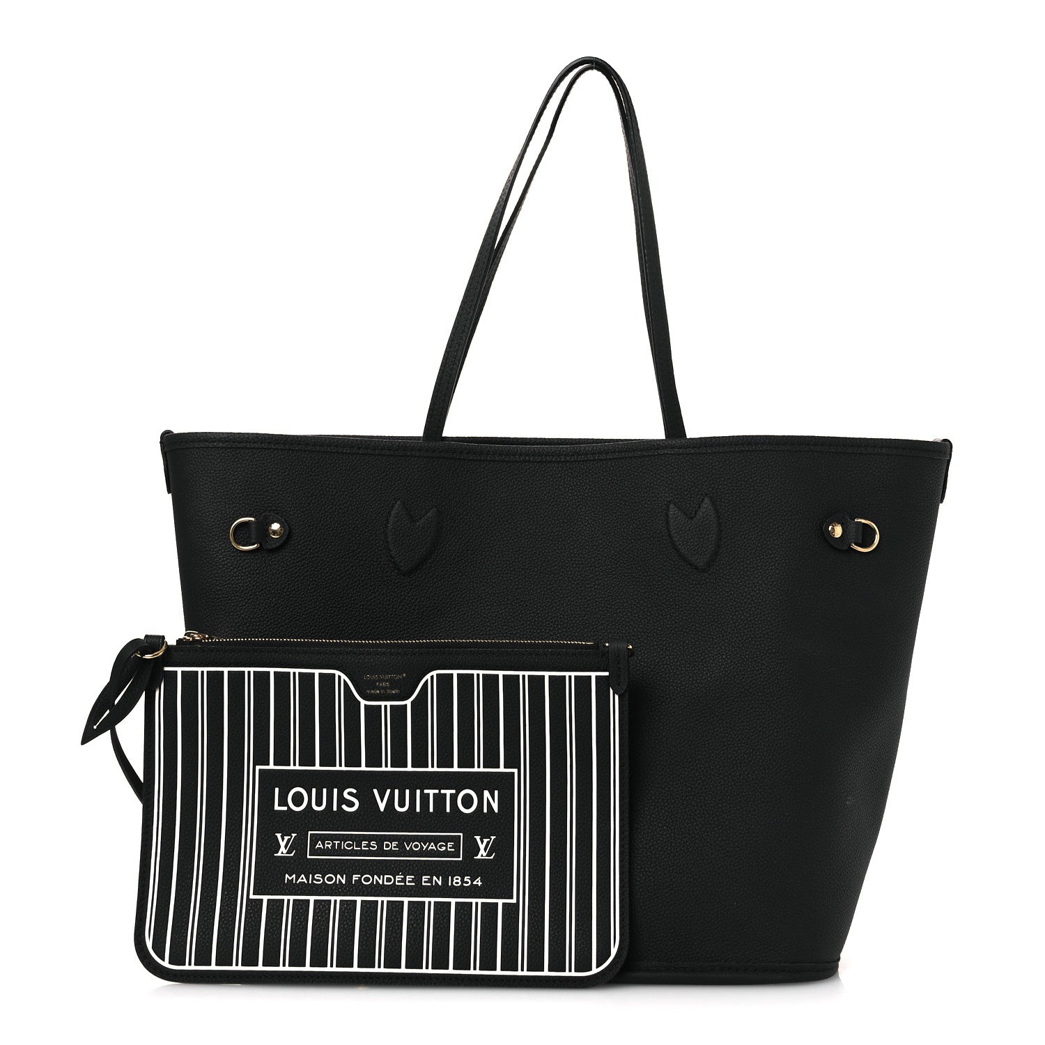 Louis Vuitton Monogram Calfskin Neo Neverfull Inside Out MM Black 5 of 20
