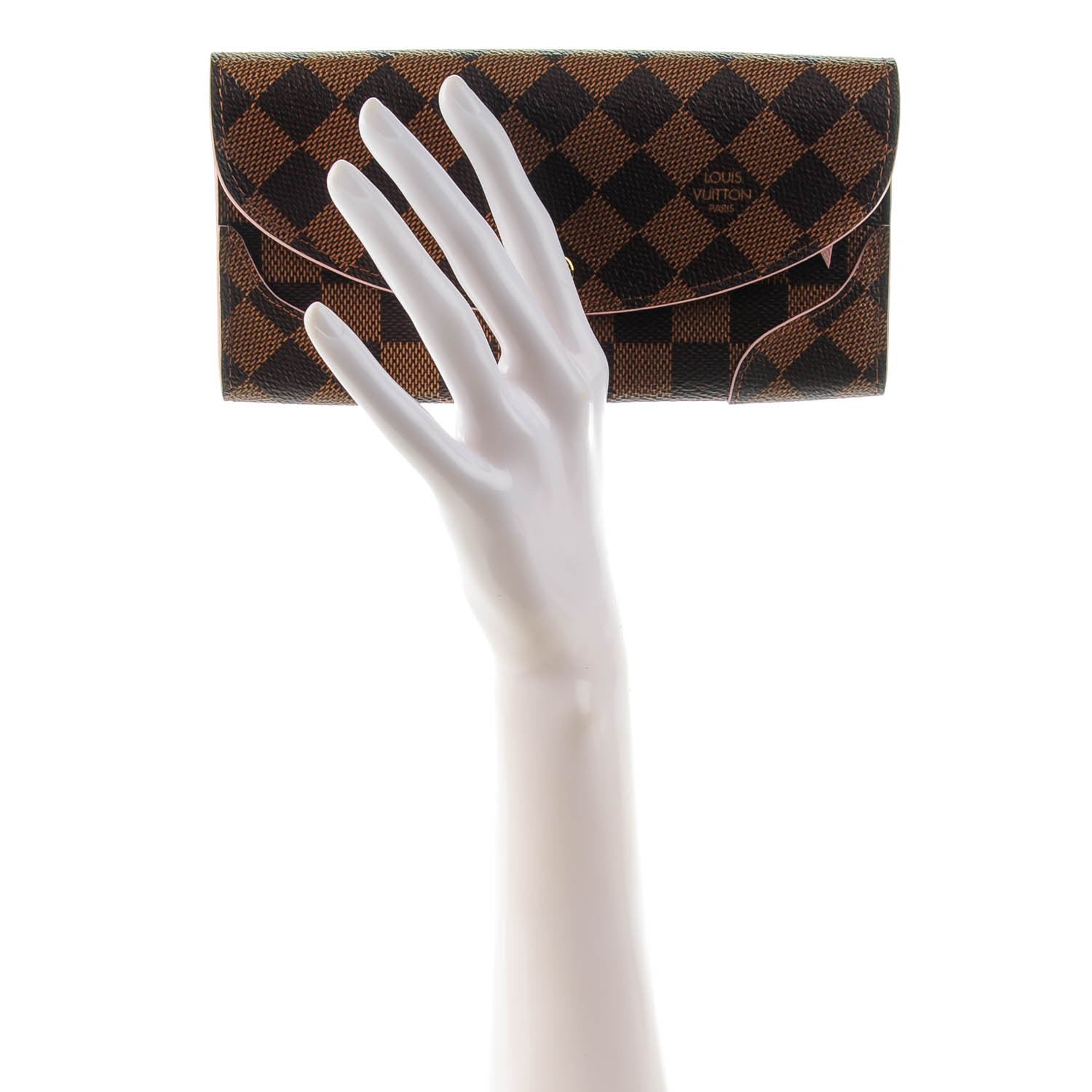 Louis Vuitton Damier Ebene Caissa Wallet Rose Ballerine 2 of 7