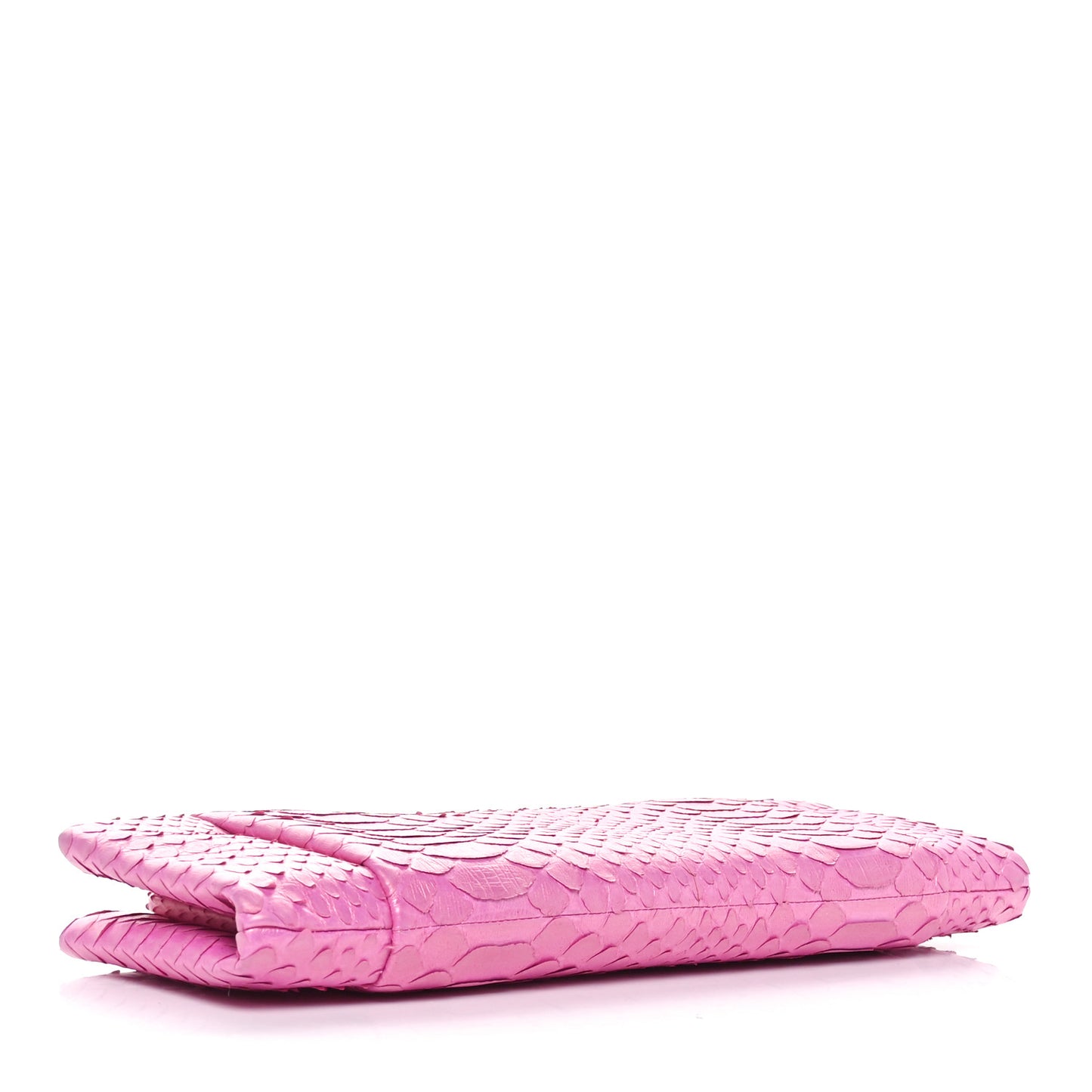 Iridescent Snakeskin Crystal CC Clutch Rose