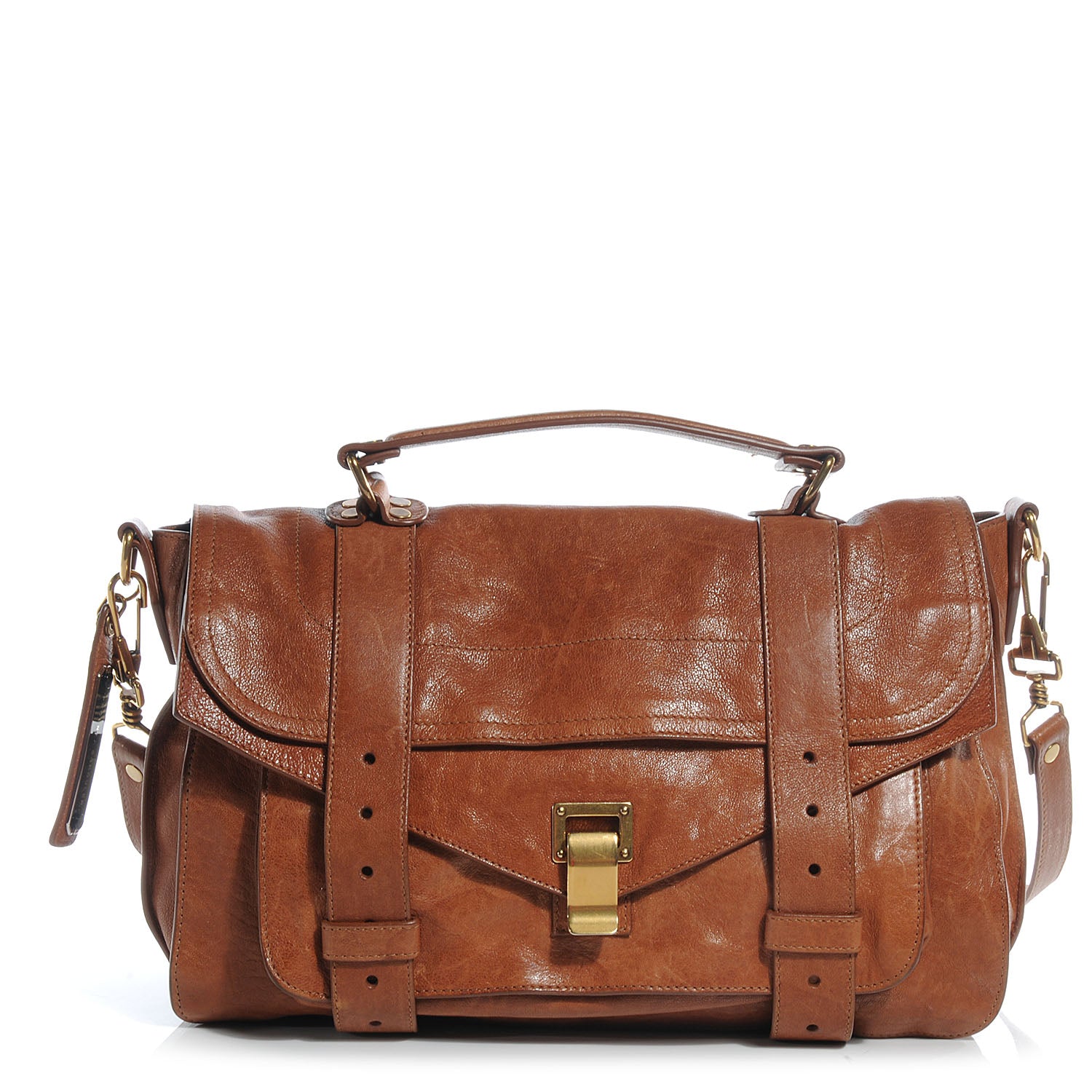 Proenza Schouler Lambskin PS1 Medium Satchel Saddle 1 of 10