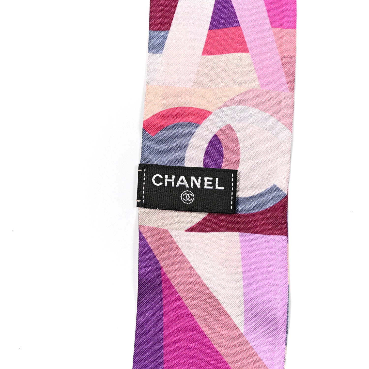 Chanel Silk CC Slim Bandeau Pink Purple Beige 3 of 7