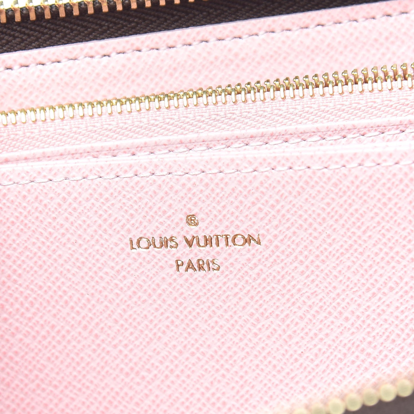 Damier Ebene Zippy Wallet Rose Ballerine