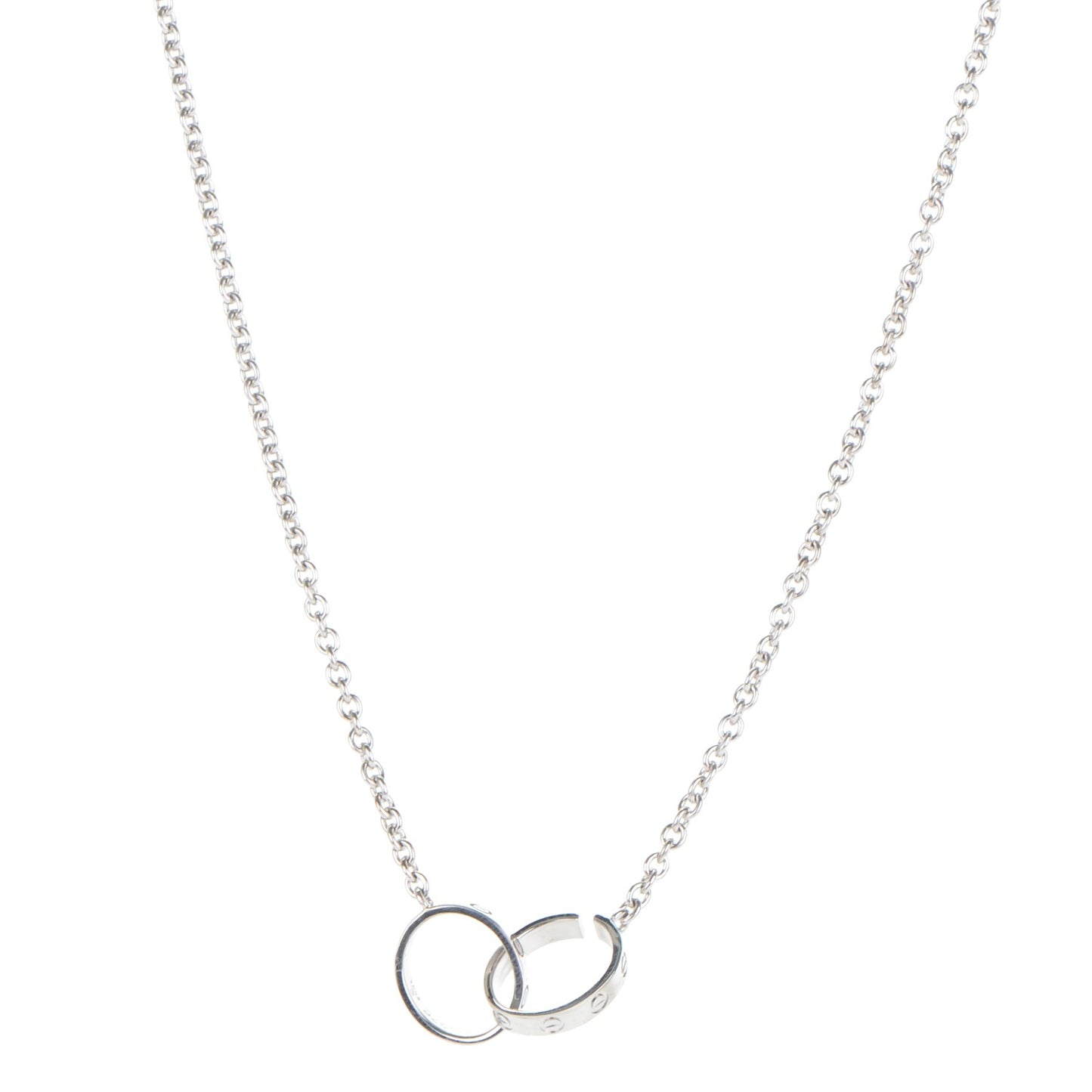 18K White Gold Interlocking LOVE Necklace
