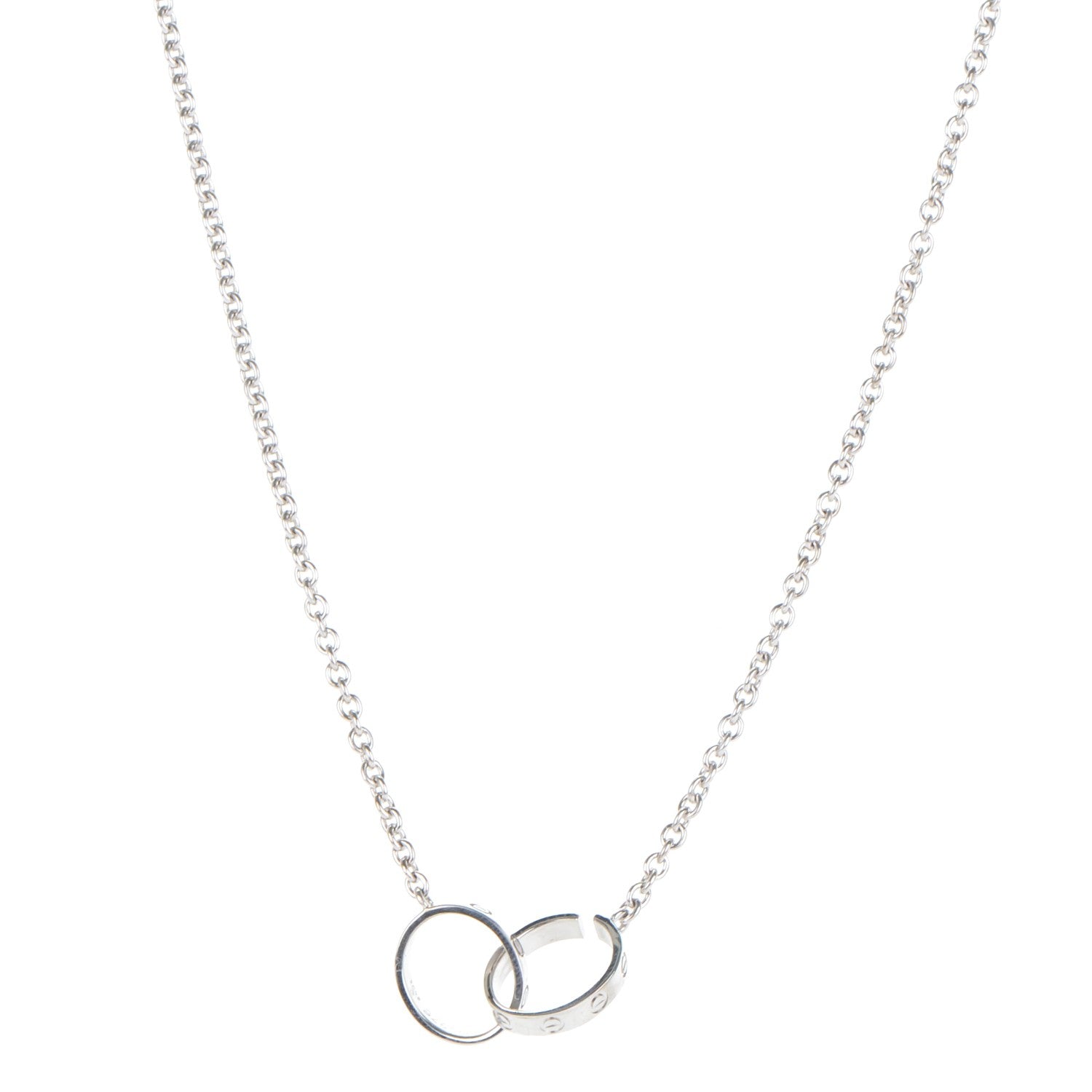 Cartier 18K White Gold Interlocking LOVE Necklace 1 of 5