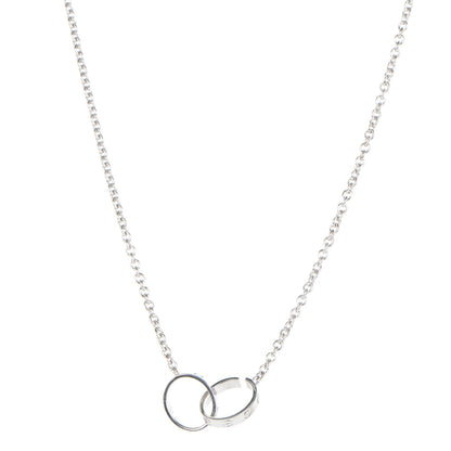 Cartier 18K White Gold Interlocking LOVE Necklace 1 of 5