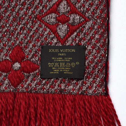 Louis Vuitton Wool Silk Logomania Shine Scarf Rubis 4 of 4
