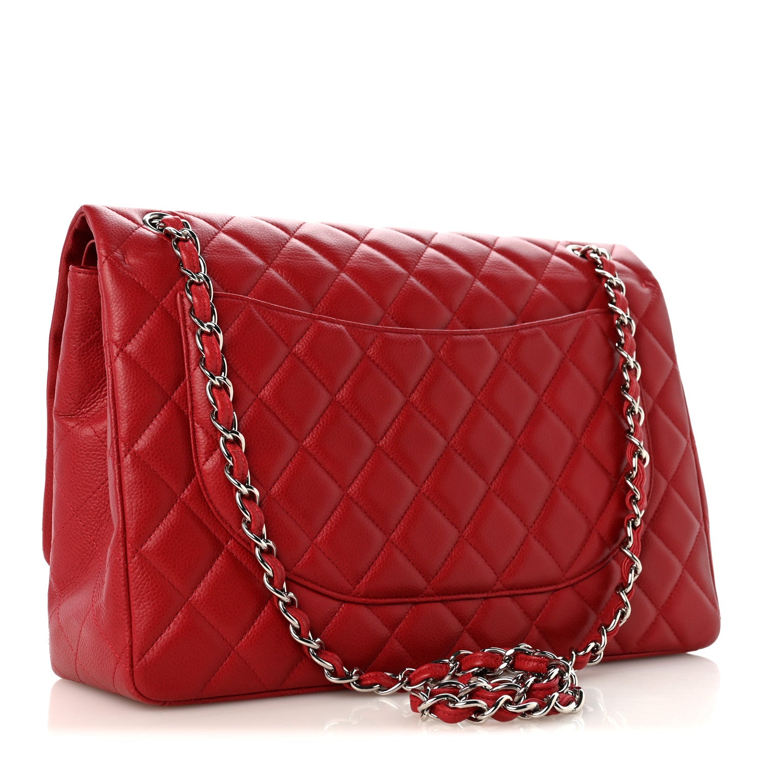Chanel Caviar Quilted Maxi Double Flap Dark Red 3 of 13
