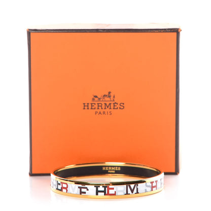 Hermes Enamel Printed Narrow Capitales Bracelet 65 6 of 6