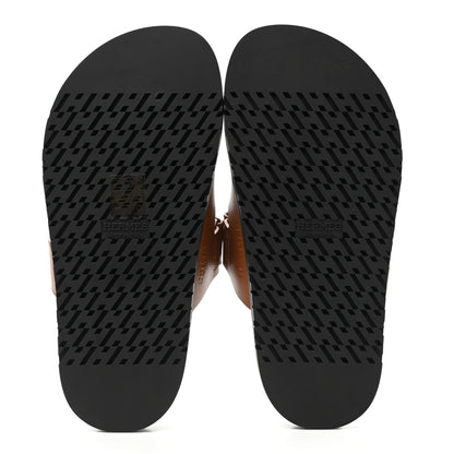 Hermes Calfskin Womens Chypre Sandals 35 Gold 5 of 9