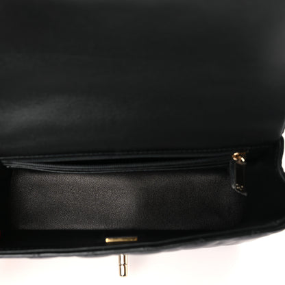 Chanel Lambskin Quilted Mini Top Handle Rectangular Flap Black 5 of 9