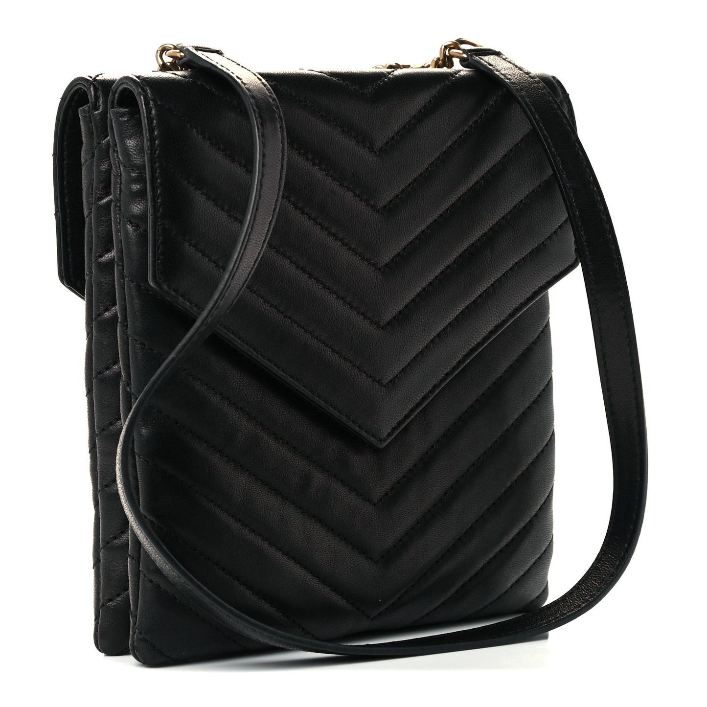 Lambskin Quilted Double Flap Bag Black
