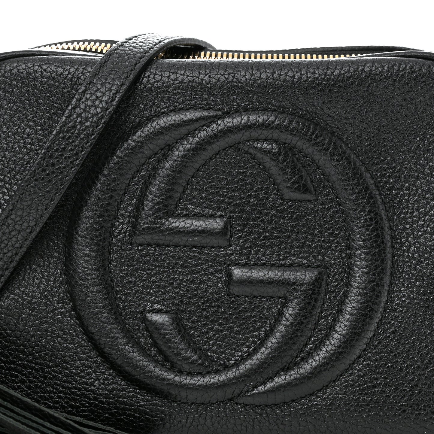 Pebbled Calfskin Small Soho Disco Bag Black
